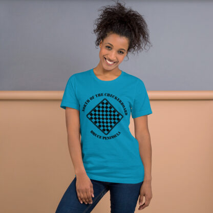 T-Shirt with North of the Checkerboard Logo