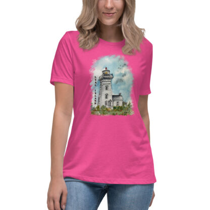 T-Shirt with Water-Colour Lyal Island Lighthouse