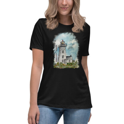 T-Shirt with Water-Colour Lyal Island Lighthouse