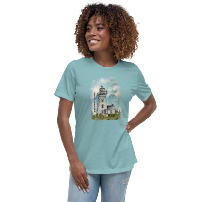 T-Shirt with Water-Colour Lyal Island Lighthouse