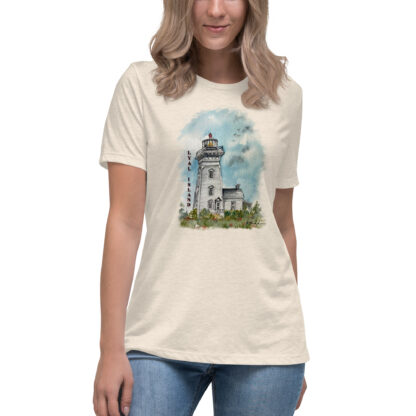 T-Shirt with Water-Colour Lyal Island Lighthouse