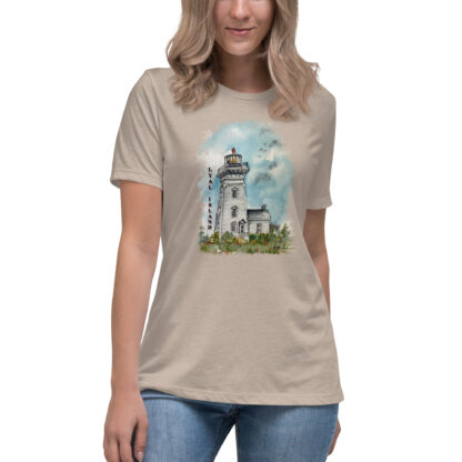 T-Shirt with Water-Colour Lyal Island Lighthouse