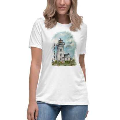 T-Shirt with Water-Colour Lyal Island Lighthouse