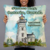 Pillow with Lyal Island Lighthouse Water Colour