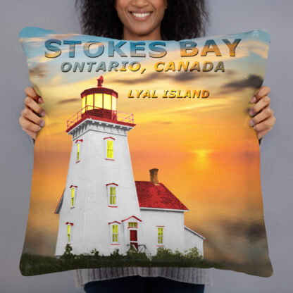 Pillow with Coloured Lyal Island Lighthouse