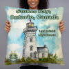 Pillow with Lyal Island Lighthouse Water Colour
