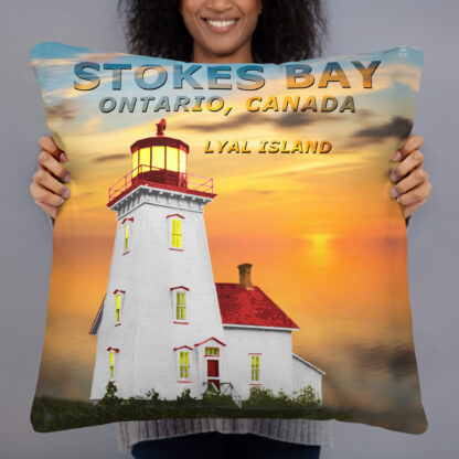 Pillow with Coloured Lyal Island Lighthouse