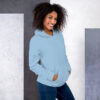 Women's Fleece Hoodie White Checkerboard Logo - Image 3