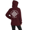 Women's Fleece Hoodie White Checkerboard Logo - Image 7