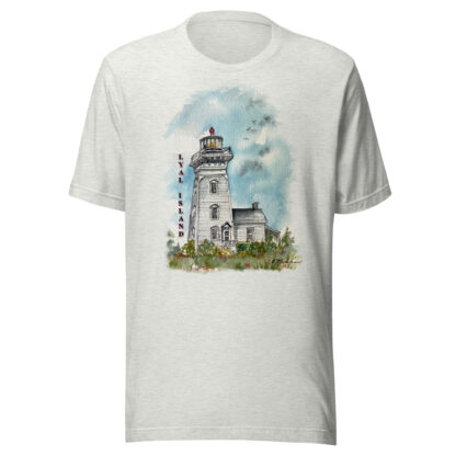 T-shirt with Lyal Island Lighthouse water colour by Barb Tomkins