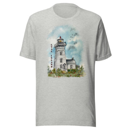 T-shirt with Lyal Island Lighthouse water colour by Barb Tomkins