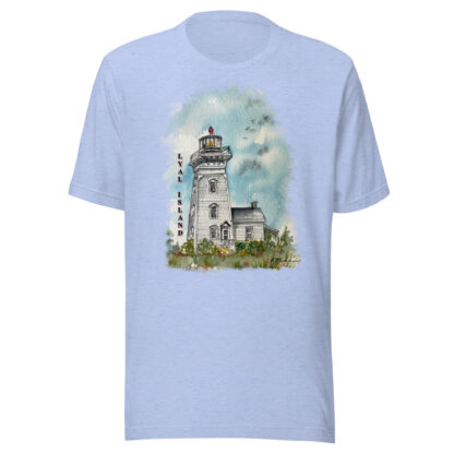 T-shirt with Lyal Island Lighthouse water colour by Barb Tomkins