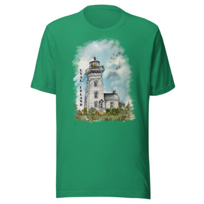 T-shirt with Lyal Island Lighthouse water colour by Barb Tomkins