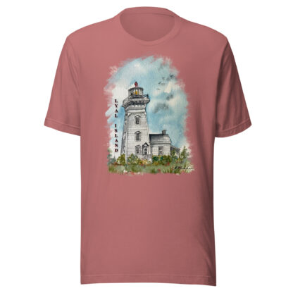 T-shirt with Lyal Island Lighthouse water colour by Barb Tomkins