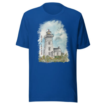 T-shirt with Lyal Island Lighthouse water colour by Barb Tomkins