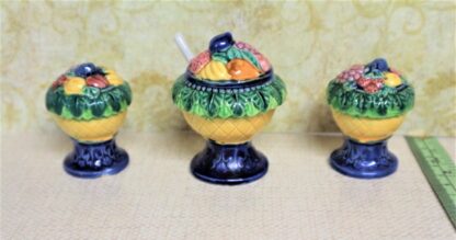 Vintage Fruit Condiment Set with Tray and Spoon